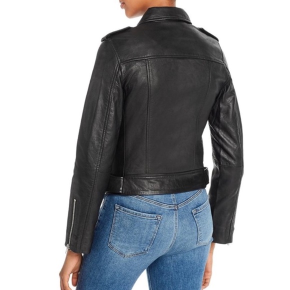 NWT Hudson leather motorcycle jacket Sz xsmall $795 buckle details host pick! - Picture 2 of 5